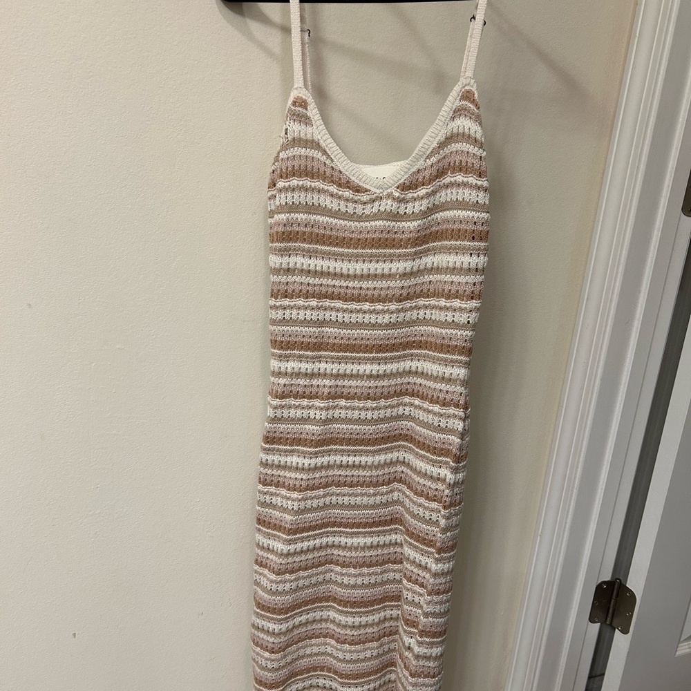 Olive + Oak Knit Striped Midi Dress | Size Medium